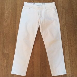 Red Engine Skinny Boyfriend Crop White Jeans